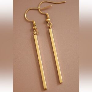 A67. 18k Waterproof Non-tarnish Stainless Steel Bar Drops